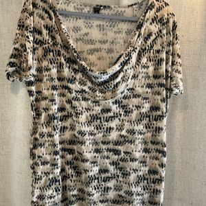 ANN TAYLOR Womens Cowl Neck Short Sleeve Blouse Size M